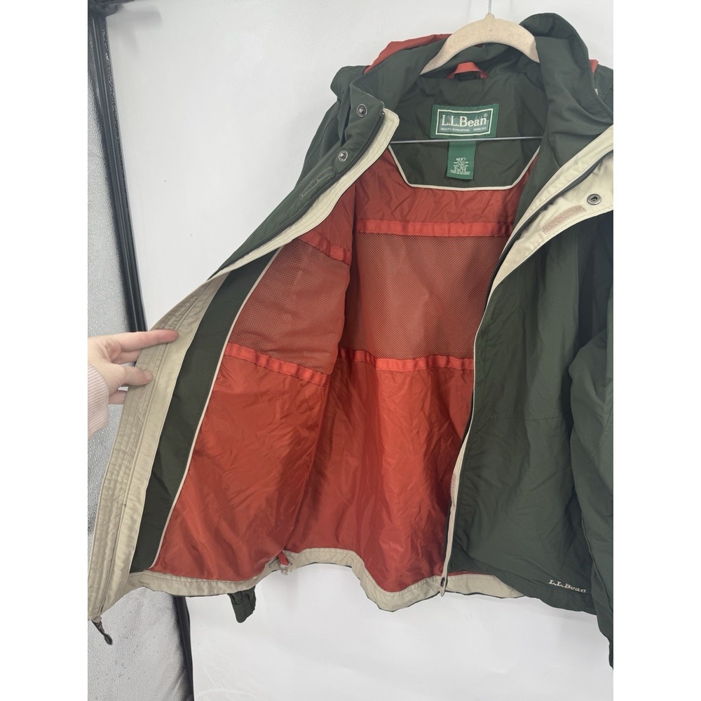 L.L Bean VTG The Weather Channel 3 In 1 Jacket Men XL Green Nylon Outdoor Hiking - Picture 7 of 10